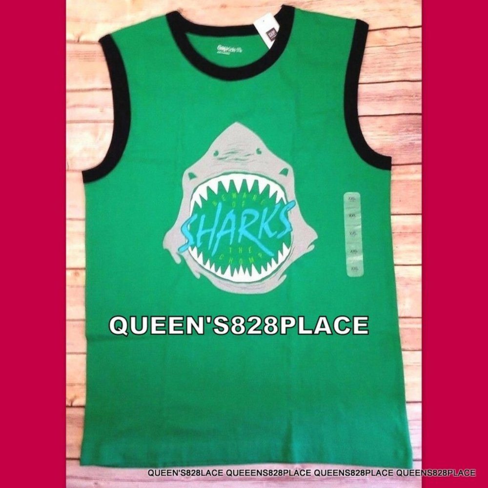 Nwt Gap Kids Boys 14-16 green Shark Tank T-Shirt